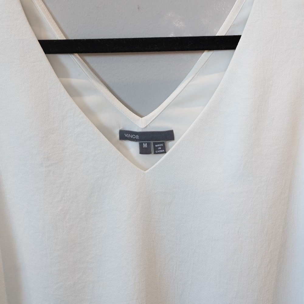 Vince Two-Tone V-Neck Dress - Picture 3 of 5